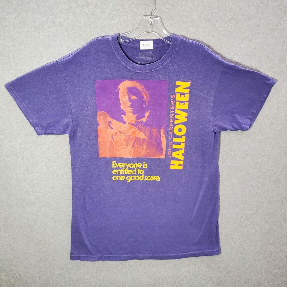 John Carpenter's Halloween Men T-Shirt Medium Purple Entitled to a Good Scare